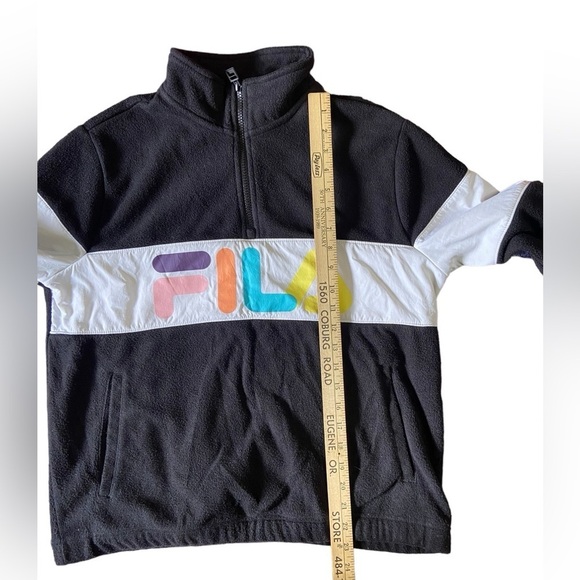Fila Black Fleece Colorblock 1/4 Zip Pullover Sweatshirt - Picture 6 of 10